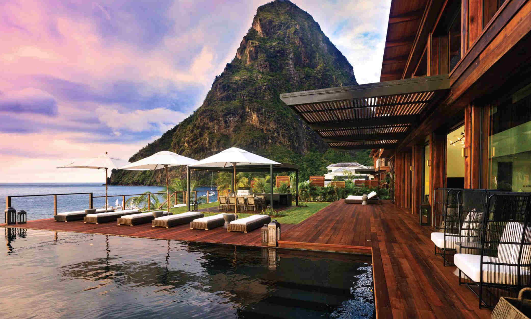 The leading luxury resorts in St Lucia include Sugar Beach.