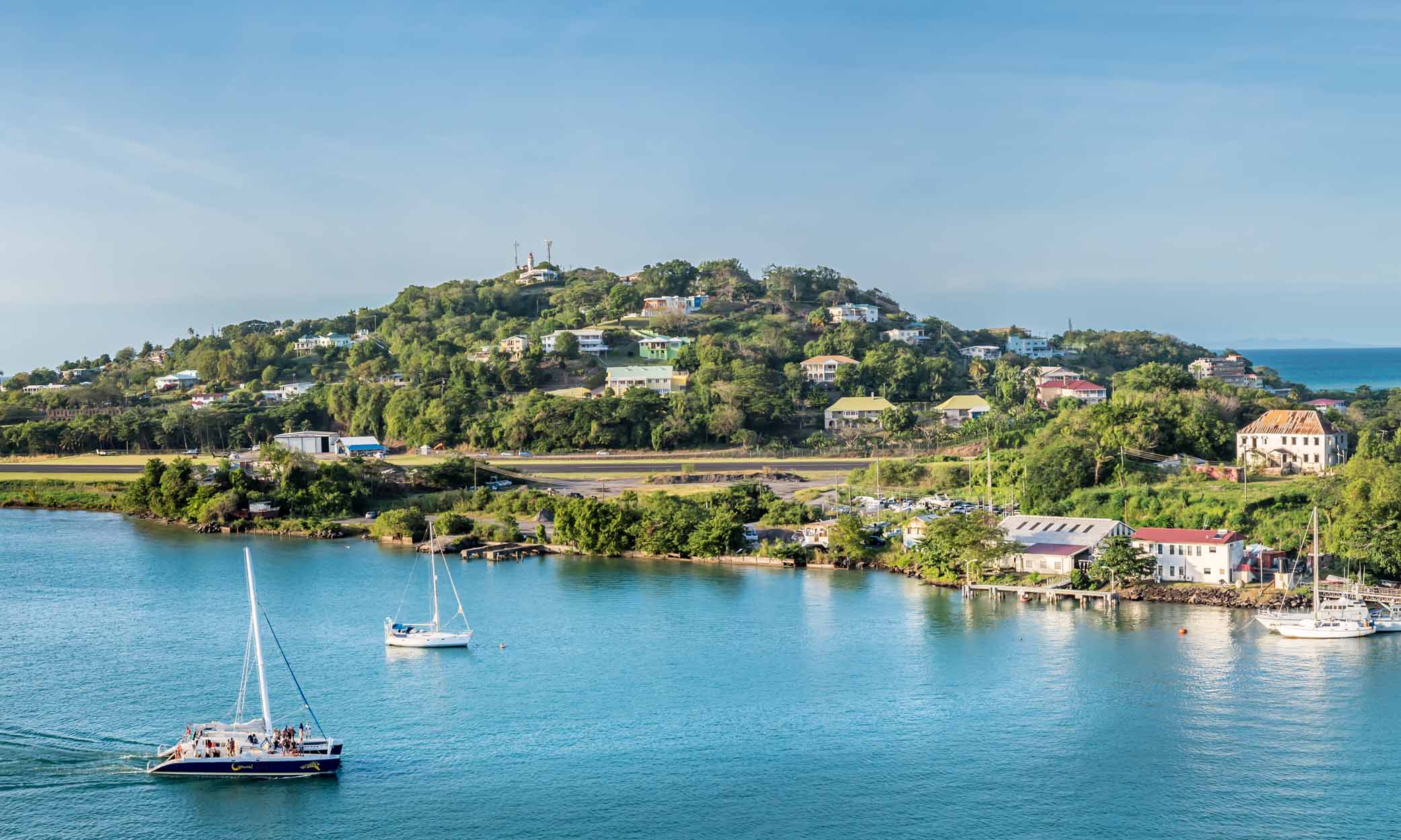 Les propriétés de Sainte-Lucie offrent de superbes vues sur la mer.